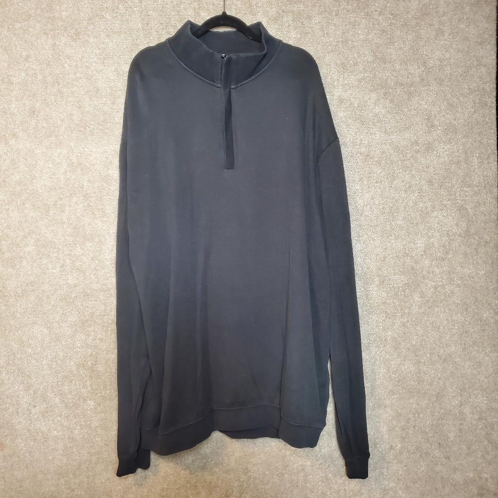 Cutter & Buck 1/4 Zip Black Long Sleeve Sweater Top Shirt Size XXL